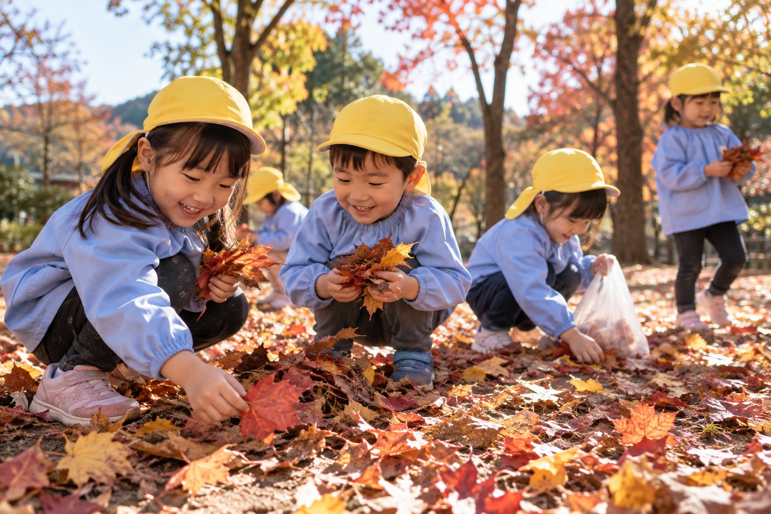 季節の自然に親しむ子ども